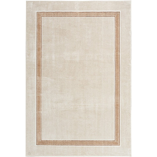 Glitz GLZ08 Modern Plain Ribbed Border Distressed Metallic Shimmer Hi-Low Textured Soft-Touch Polyester Ivory/Cream Rug