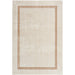 Glitz GLZ08 Modern Plain Ribbed Border Distressed Metallic Shimmer Hi-Low Textured Soft-Touch Polyester Ivory/Cream Rug