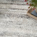 Glitz GLZ10 Modern Abstract Distressed Metallic Shimmer Hi-Low Textured Soft-Touch Polyester Cream/Grey Runner
