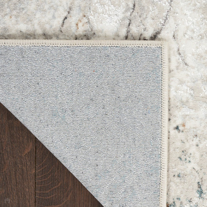 Glitz GLZ20 Modern Abstract Swirl Distressed Metallic Shimmer Hi-Low Textured Soft-Touch Polyester Grey/Multicolour Runner
