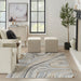 Glitz GLZ21 Modern Abstract Marbled Curve Distressed Metallic Shimmer Hi-Low Textured Soft-Touch Polyester Grey/Gold Rug