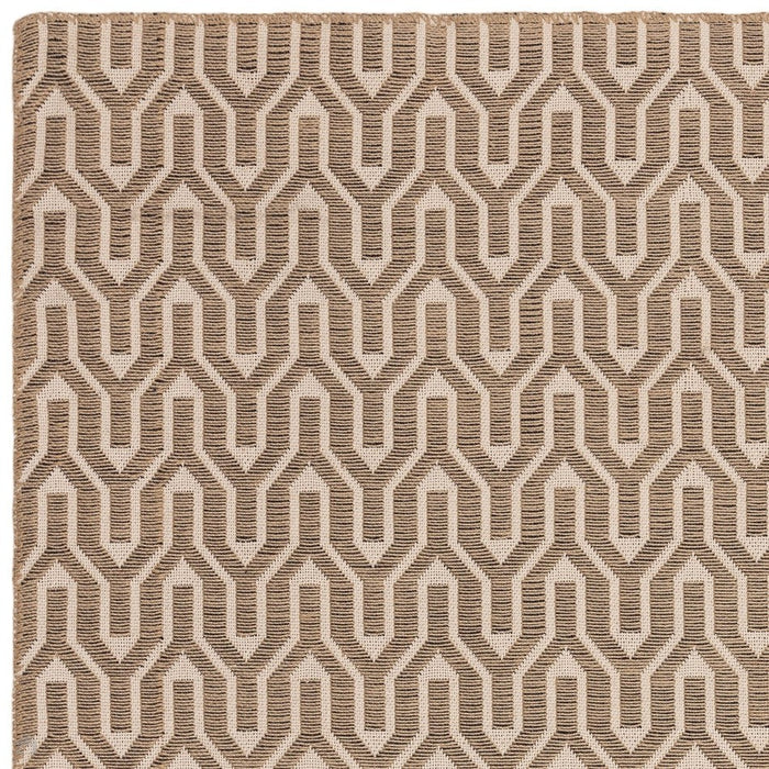 Global Lattice moderne geometrische jute- en katoenmix, duurzaam zacht aanvoelend platgeweven natuurlijk/beige/crème vloerkleed