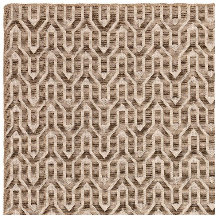 Global Lattice moderne geometrische jute- en katoenmix, duurzaam zacht aanvoelend platgeweven natuurlijk/beige/crème vloerkleed