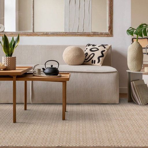 Global Mosaic Modern Geometric Jute & Cotton Mix Durable Soft-Touch Flatweave Cream/Natural Rug