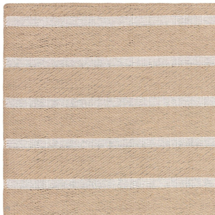 Global Stripe Modern Geometric Jute & Cotton Mix Durable Soft-Touch Flatweave Natural/Beige/Cream Rug