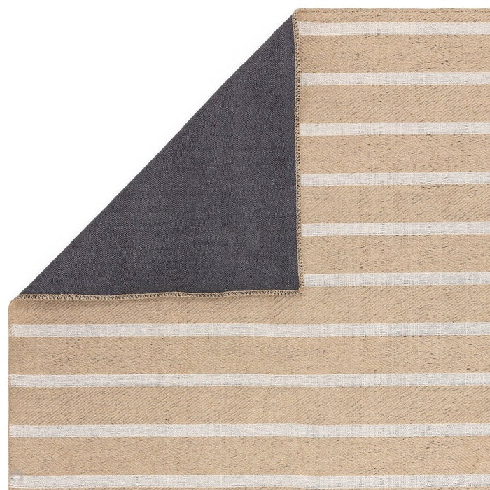 Global Stripe Modern Geometric Jute & Cotton Mix Durable Soft-Touch Flatweave Natural/Beige/Cream Rug