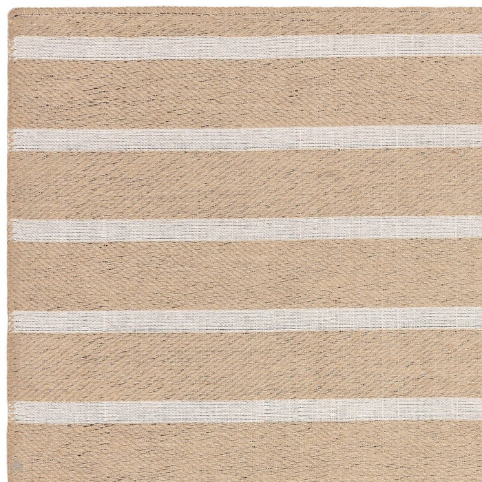 Global Stripe Modern Geometric Jute & Cotton Mix Durable Soft-Touch Flatweave Natural/Beige/Cream Rug