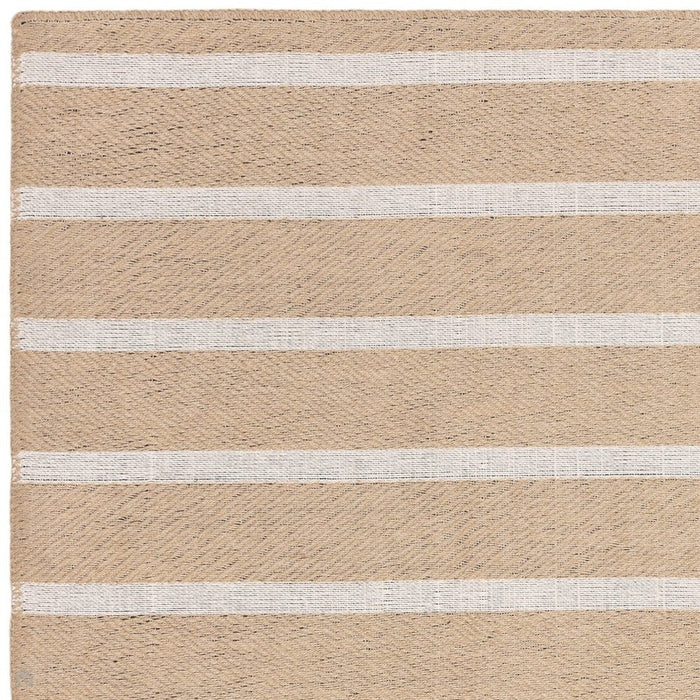 Global Stripe Modern Geometric Jute & Cotton Mix Durable Soft-Touch Flatweave Natural/Beige/Cream Rug