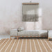 Global Stripe Modern Geometric Jute & Cotton Mix Durable Soft-Touch Flatweave Natural/Beige/Cream Rug