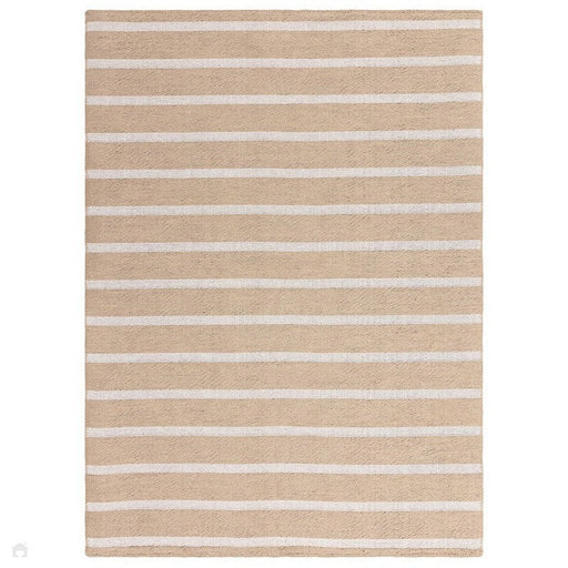 Global Stripe Modern Geometric Jute & Cotton Mix Durable Soft-Touch Flatweave Natural/Beige/Cream Rug