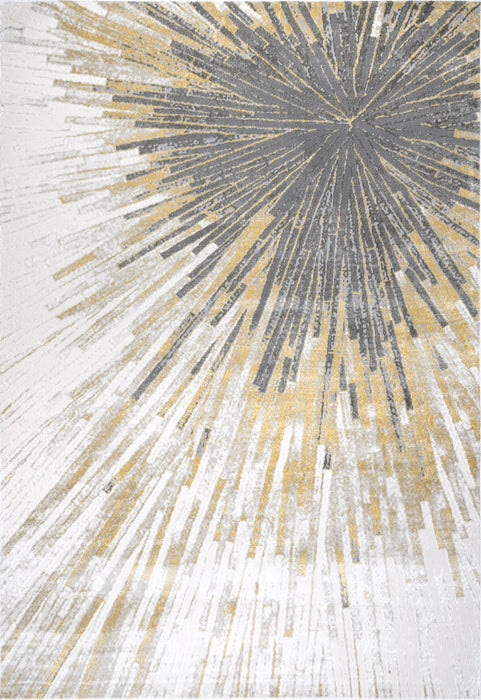 Gold Abstract Area Rug 140x200 cm