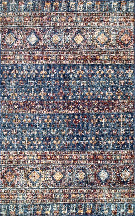 Gothic Blue Striped Area Rug 80cm x 150cm