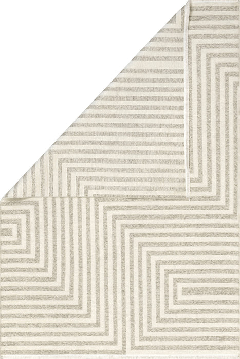 Graphic Reversible Washable Rug in Cream 160x230 cm