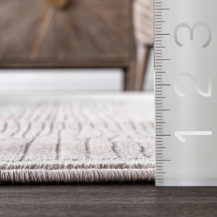 Gray Striated Vintage Area Rug 160cm