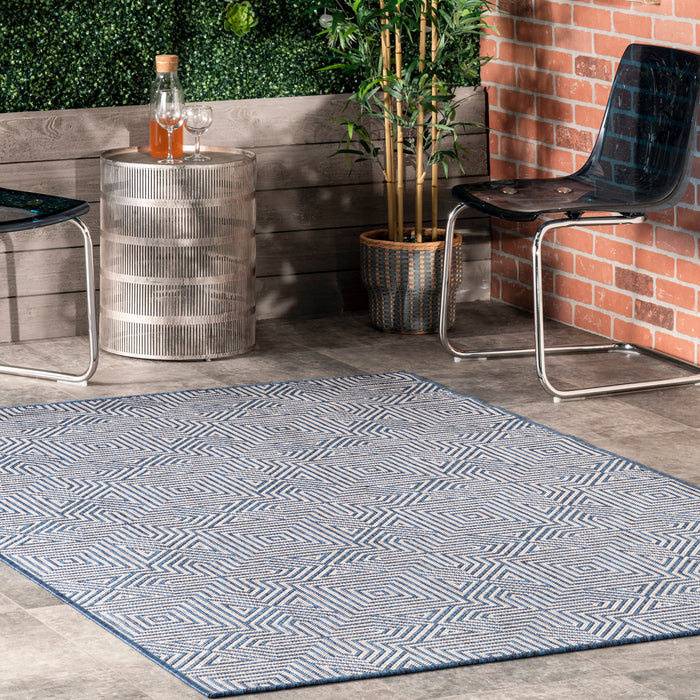 Greek Indoor Outdoor Area Rug 152x244 cm Blue Design