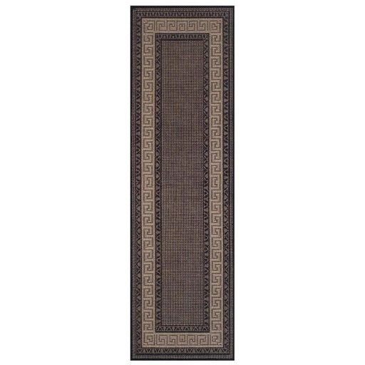 Greek Key Flatweave Black Runner