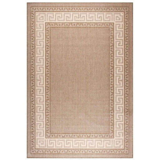 Greek Key Flatweave Brown Rug