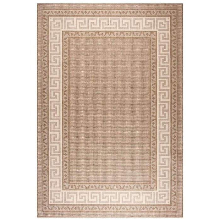 Greek Key Flatweave Brown Rug