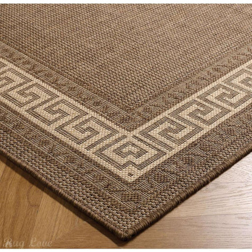 Greek Key Flatweave Brown Runner