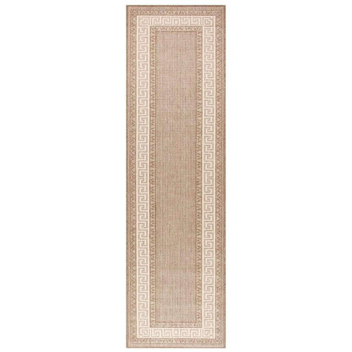 Greek Key Flatweave Brown Runner