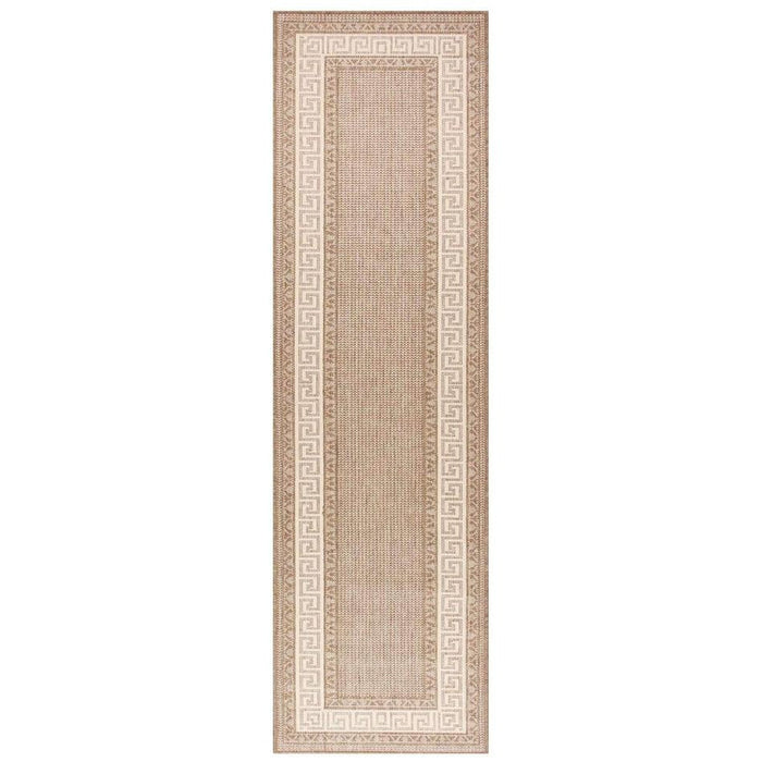 Greek Key Flatweave Brown Runner