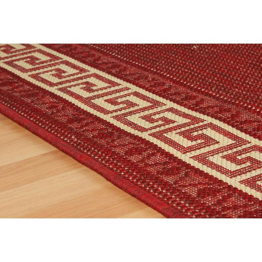 Greek Key Flatweave Red Runner