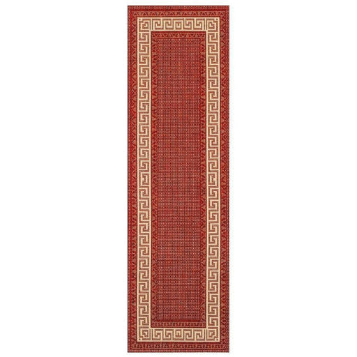 Greek Key Flatweave Red Runner