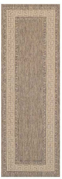 Greek Key Grey Runner Rug