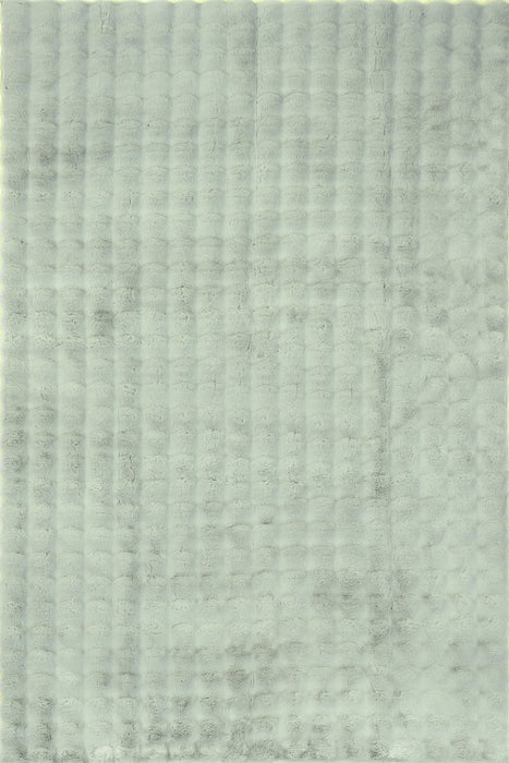 Green Checkered Plush Washable Cloud Rug 120x180 cm