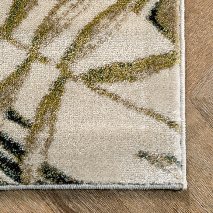 Green Leaf Area Rug 50x80 cm Durable and Soft Design
