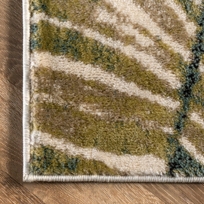 Green Leaves Area Rug for Home Decoration