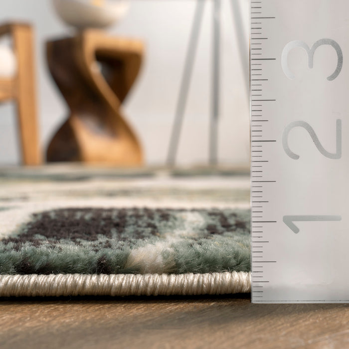 Green Leaves Area Rug for Home Decoration