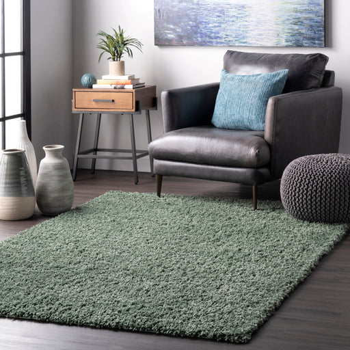 Green Shag Rug 160x230 cm for Living Room Decor