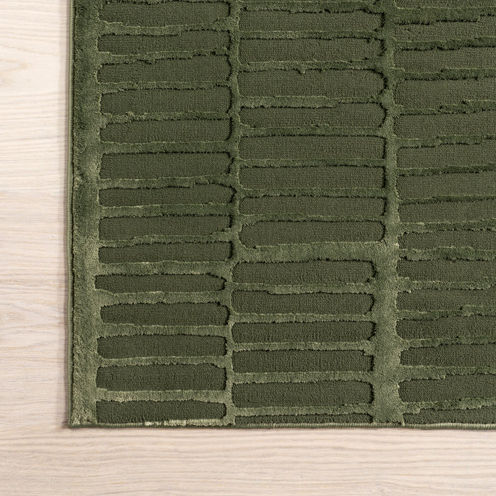 Green Washable Textured Area Rug 120 cm x 180 cm