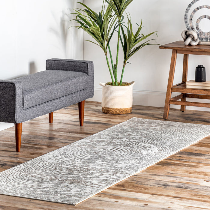 Grey Abstract Area Rug for Modern Living Spaces