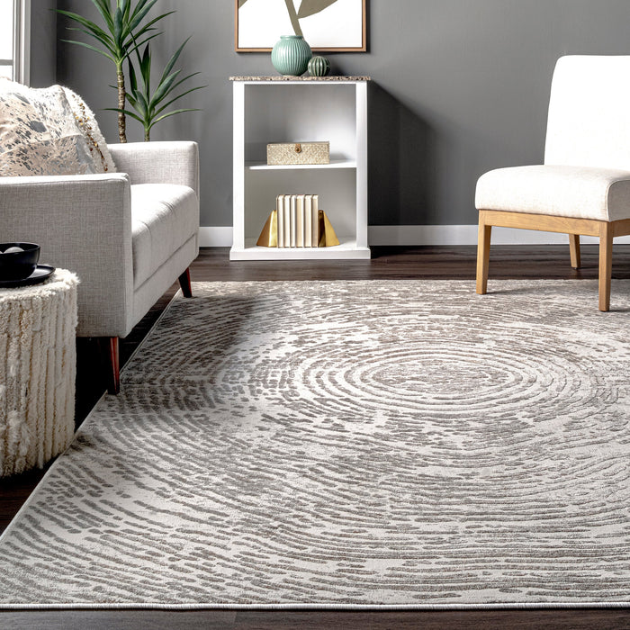 Grey Abstract Area Rug for Modern Living Spaces