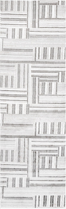 Grey Abstract Pinstripes Area Rug 120x180 cm