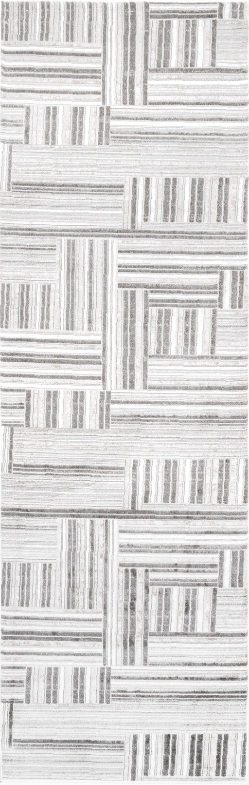 Grey Abstract Pinstripes Area Rug 120x180 cm