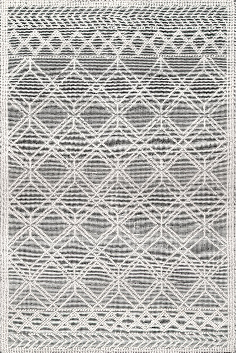 Grijs Argyle Trellis-vloerkleed 140 x 200 cm