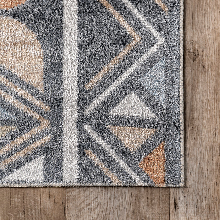 Grey Aztec Geometric Area Rug 160x230 cm