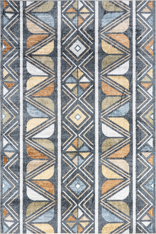 Grey Aztec Geometric Area Rug 160x230 cm