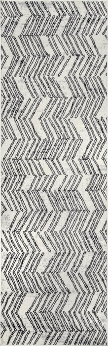 Grey Chevron Patterned Area Rug 200x300 cm