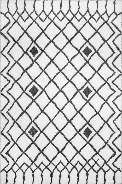 Grey Diamond Lattice Area Rug 140x200 cm