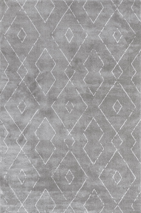 Grey Diamond Lattice Shag Area Rug 160x230 cm