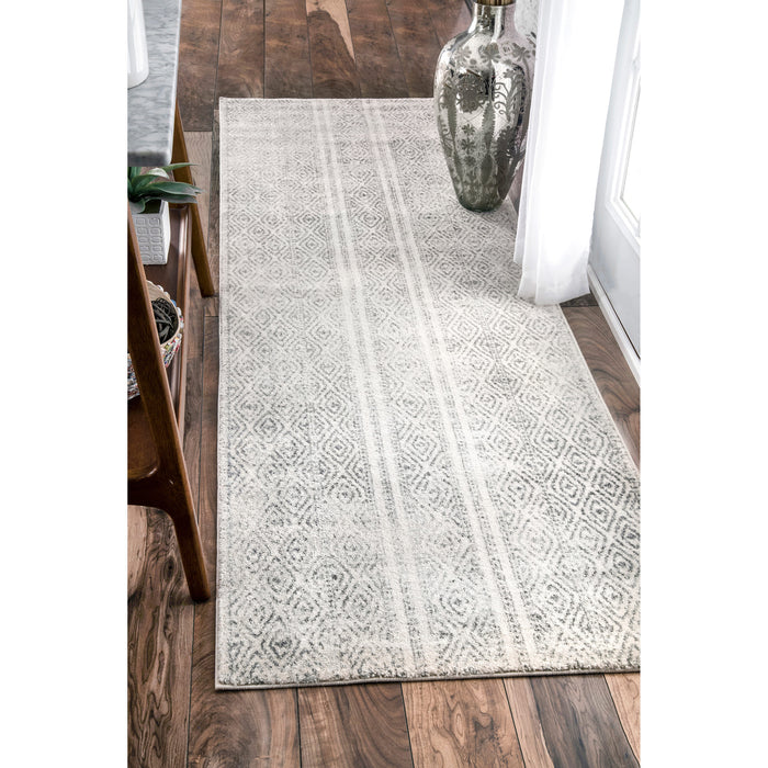 Grey Diamond Pattern Area Rug 150x240 cm