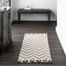 Grey Flatwoven Chevron Rug with Tassels 152 x 244 cm