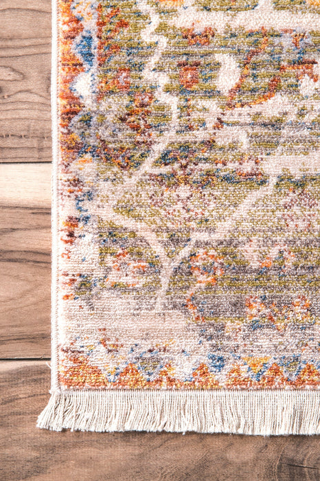 Grey Fringe Medallion Area Rug 120x170 cm