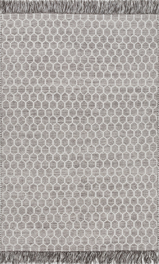 Tappeto grigio con frange 160x230 cm