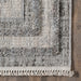 Grey Geometric Border Area Rug for Living Room or Bedroom