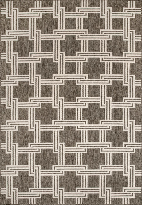 Grey Greek Trellis Outdoor Area Rug 150x240 cm